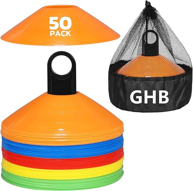 50 Pack Soccer Training Cones Disc Markers