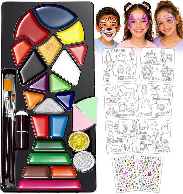 Soccer Fan Face Paint Kit Team Colors